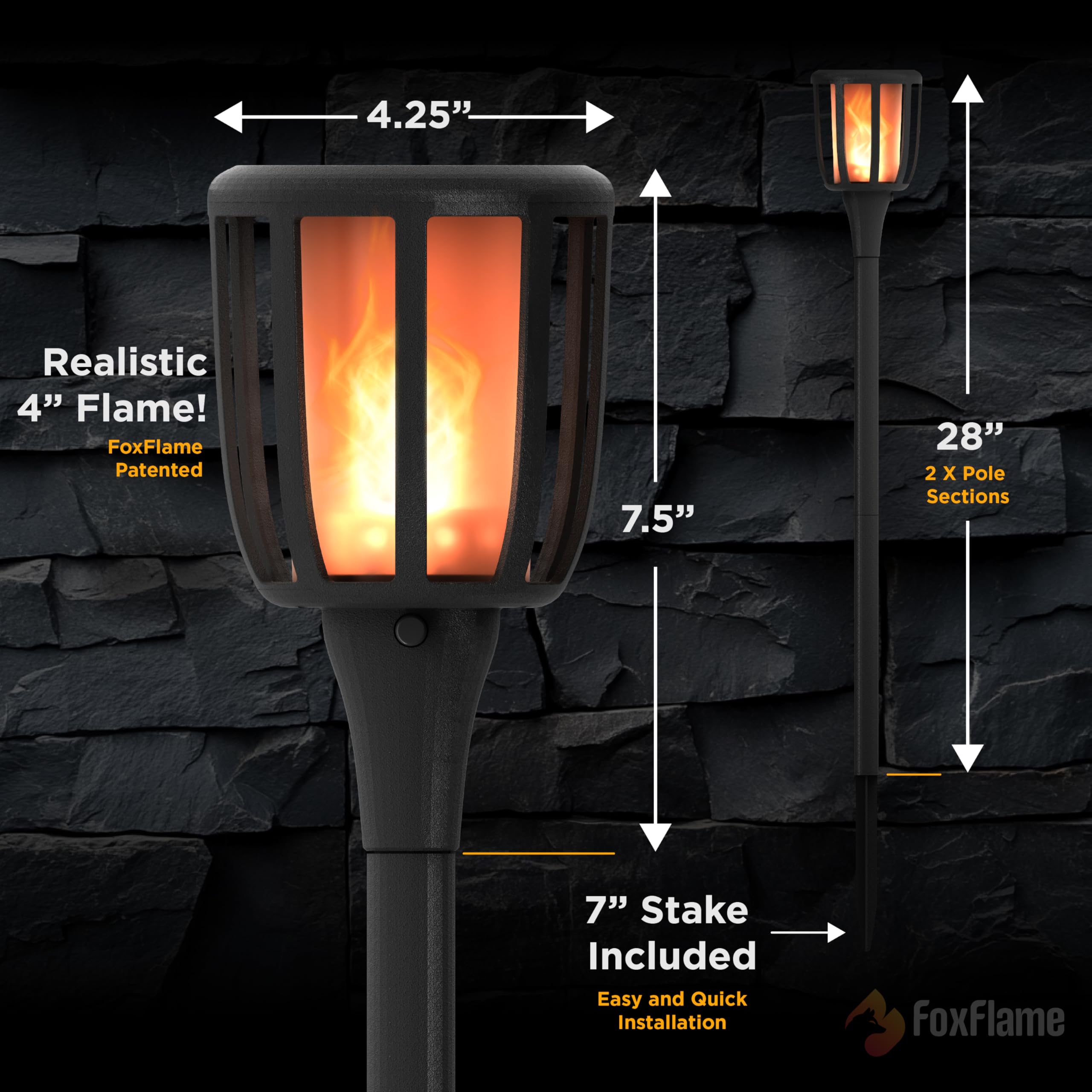 Solar Rustic Torch | (FFPST2B) | MSRP: $32.99 - NEW!