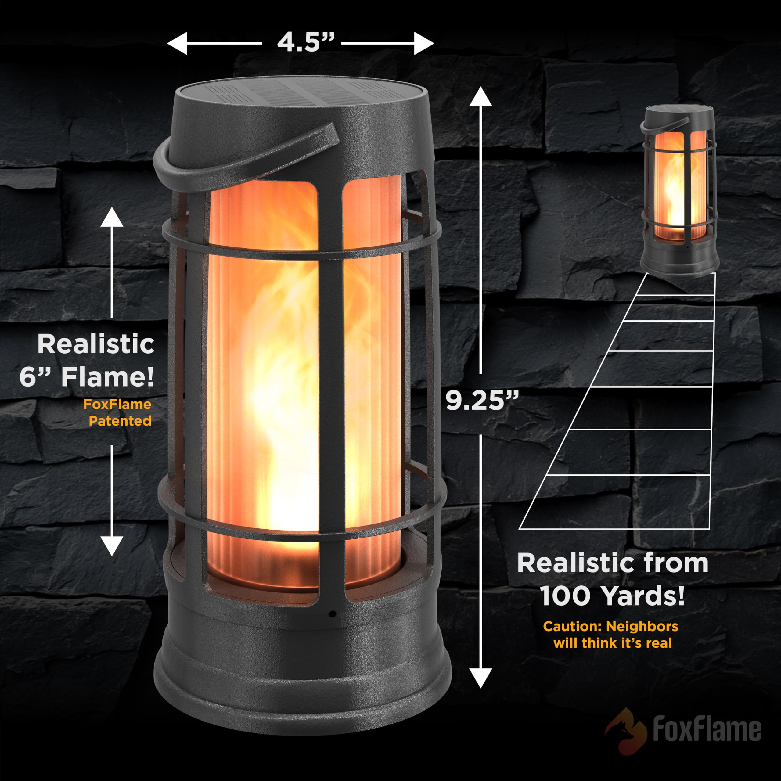 Metal Solar Lantern | (FFMDL1) | MSRP: $38.49 – FoxFlame Partners