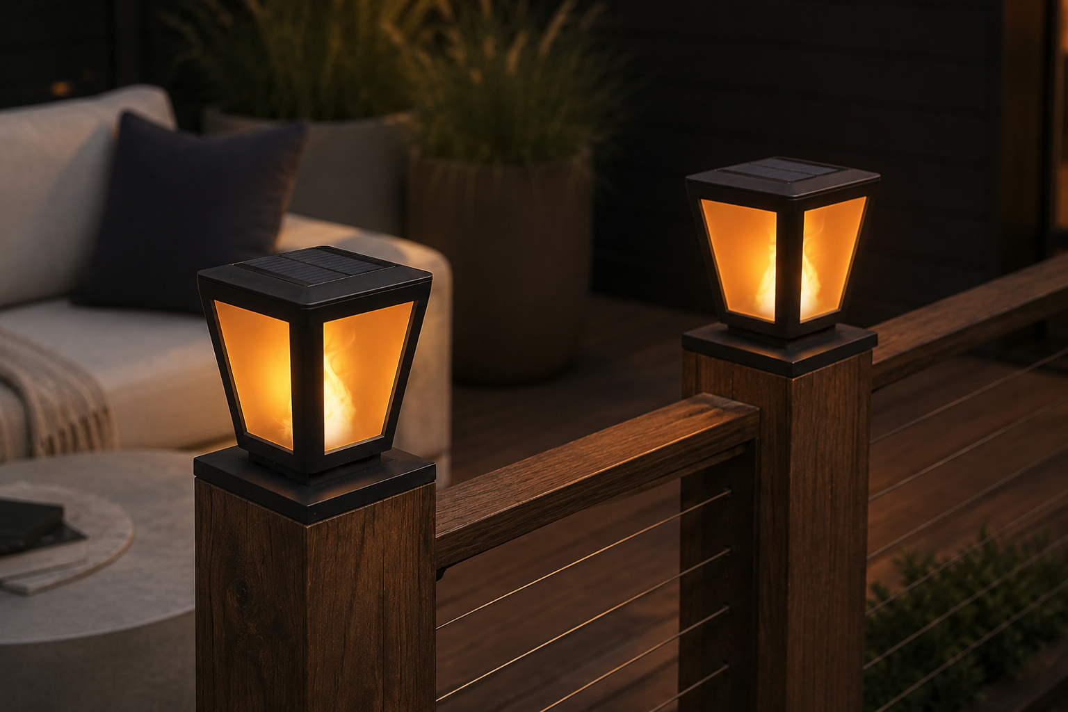 Statement Solar Deck Post Lantern FFDP2_1PK