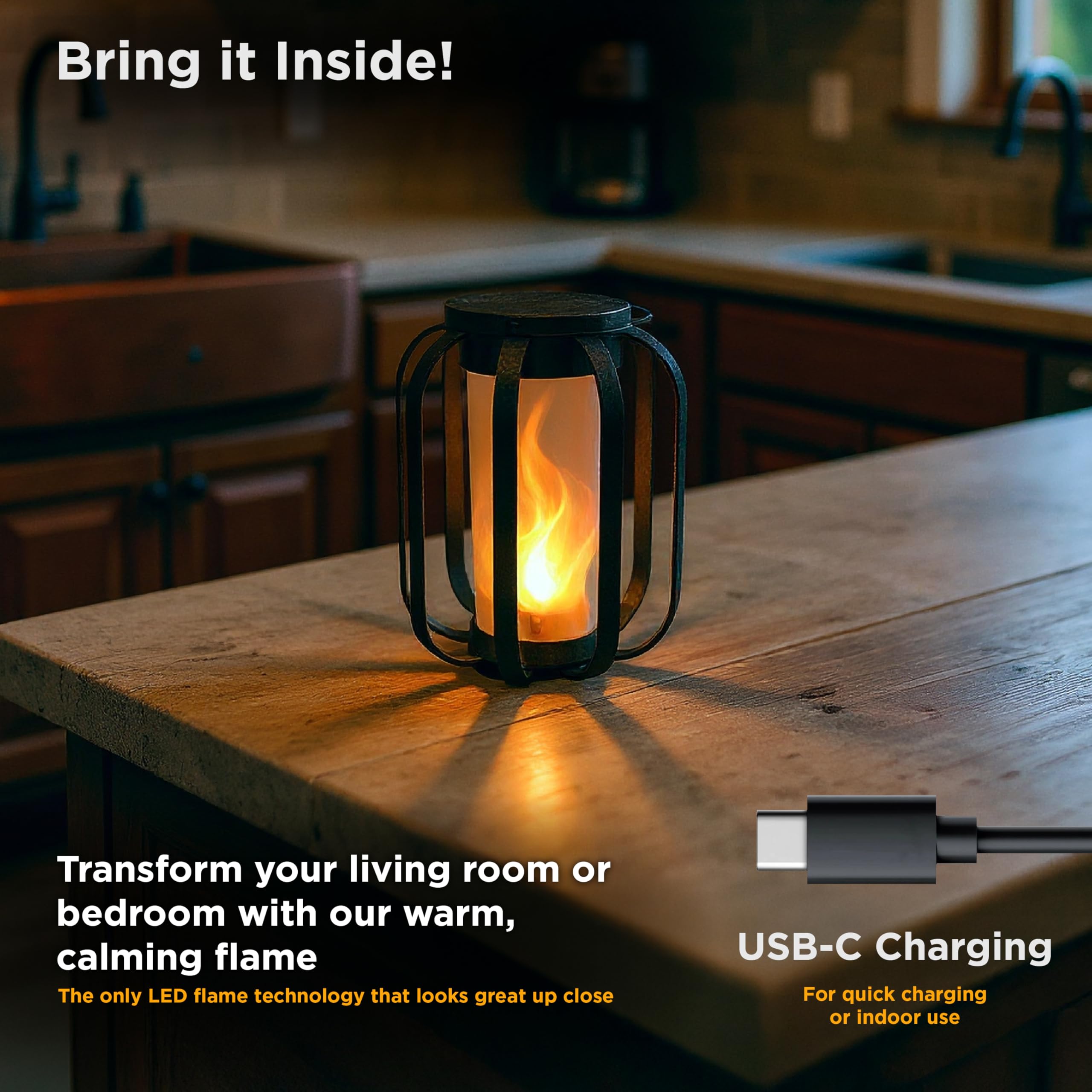 Modern Flame Lantern | (FFPFL1) | MSRP: $26.39 - NEW!
